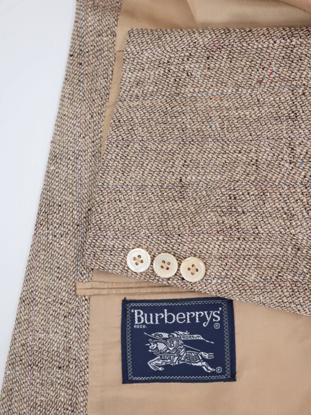 Vintage Burberry Sport Coat Mens 44 speckled striped Pure Silk Blazer designer